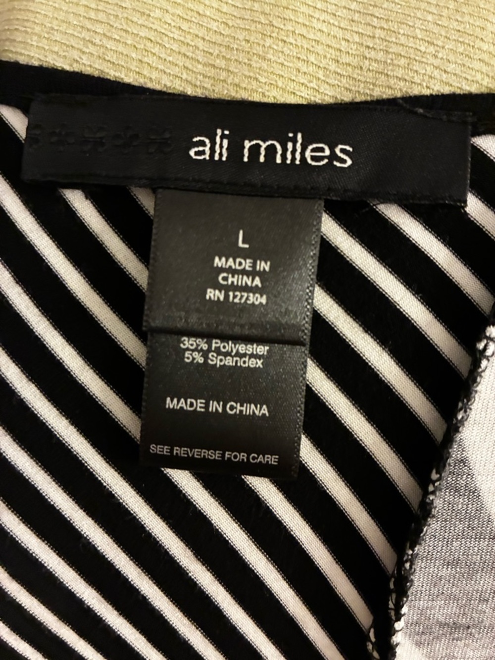 Ali Miles Women Mixed Media Print Black/white Dress L Stretch Artsy Boho Flouncy - Picture 5 of 9